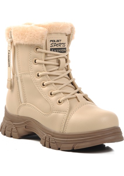 Bej Vizon Içi Kürklü Kız Çocuk Bot modelleri