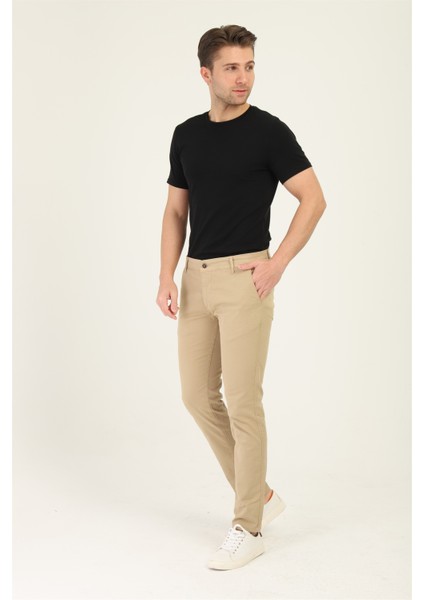 Erkek Likralı Esnek Pamuklu Chino Pantolon