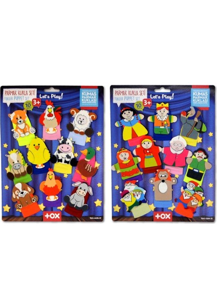 2 Set - 20 Parça Tox Masal ve Çiftik Hayvanlar Parmak Kukla T225 T220