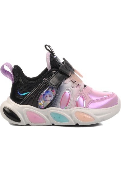 Lila Siyah Kız Çocuk Spor Ayakkabı