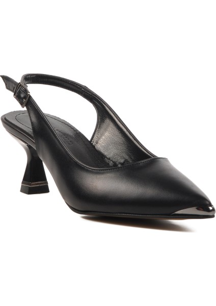 Siyah Ince Topuk Kadın Topuklu Ayakkabı modelleri