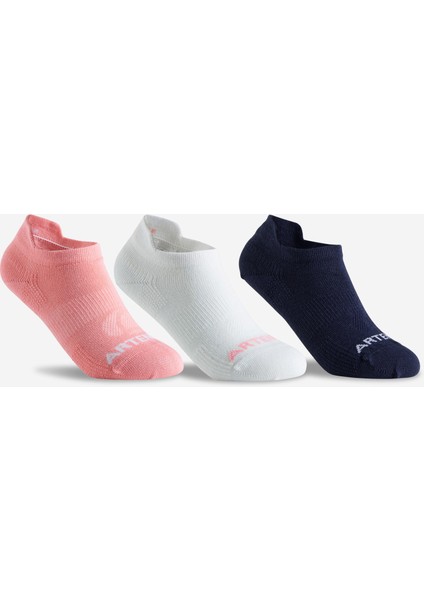 Artengo Tenis Çorabı - Kısa Konç - - 3 Çift - Pembe / Beyaz / Lacivert - Rs160