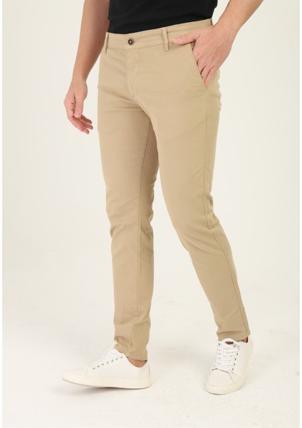 Erkek Likralı Esnek Pamuklu Chino Pantolon