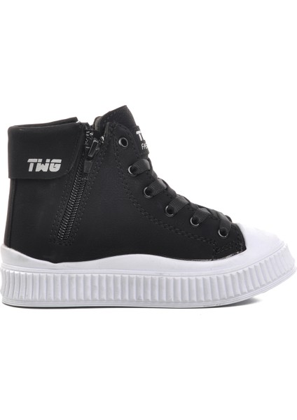 Siyah Beyaz Içi Polarlı Unisex Çocuk Bot