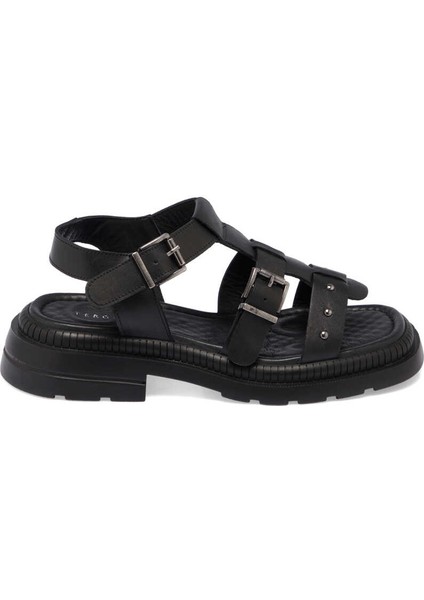 Siyah Hakiki Deri Kadın Sandalet - K24Y1SN67156-A23 modelleri