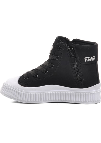 Siyah Beyaz Içi Polarlı Unisex Çocuk Bot