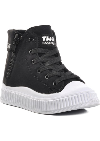 Siyah Beyaz Içi Polarlı Unisex Çocuk Bot