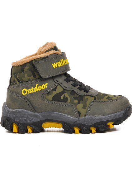 Haki Yeşil Cırt Cırtlı Çocuk Trekking Ve Outdoor Bot