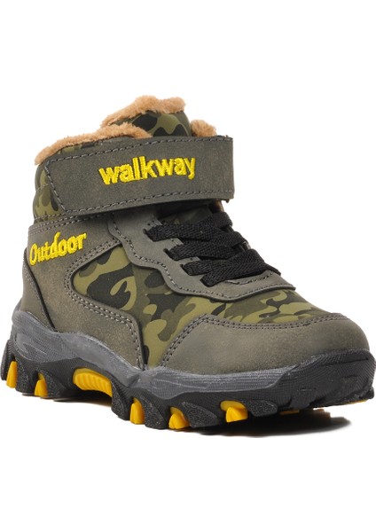 Haki Yeşil Cırt Cırtlı Çocuk Trekking Ve Outdoor Bot