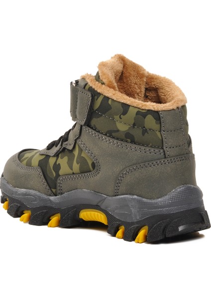 Haki Yeşil Cırt Cırtlı Çocuk Trekking Ve Outdoor Bot