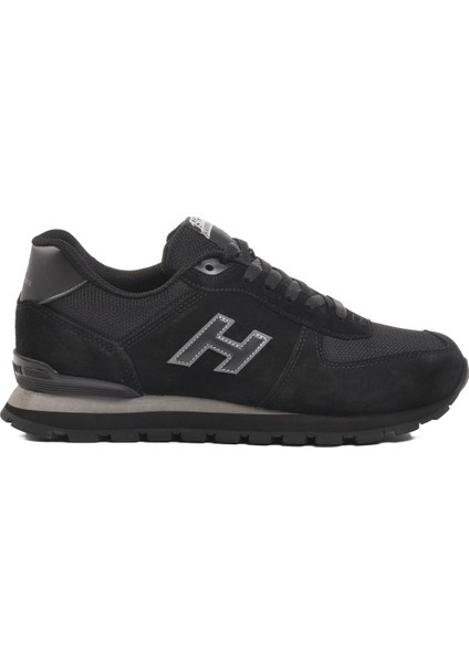 Siyah Füme Deri Erkek Sneaker
