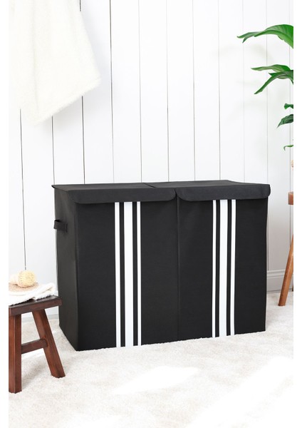 Katlanabilir Siyah Çok Amaçlı Saklama Sepeti 72x36x56, Kumaş, 145 L