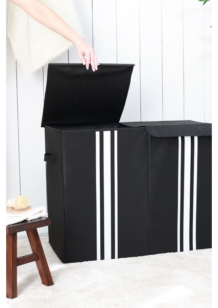 Katlanabilir Siyah Çok Amaçlı Saklama Sepeti 72x36x56, Kumaş, 145 L modelleri