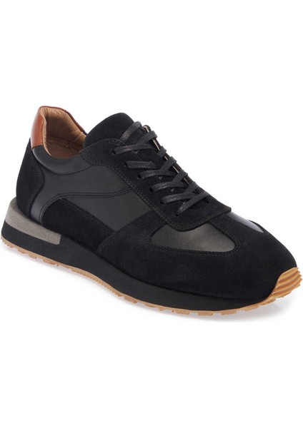 Siyah Hakiki Deri Erkek Sneaker - E24I1AY56915-W19
