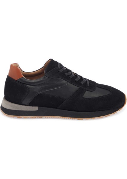 Siyah Hakiki Deri Erkek Sneaker - E24I1AY56915-W19