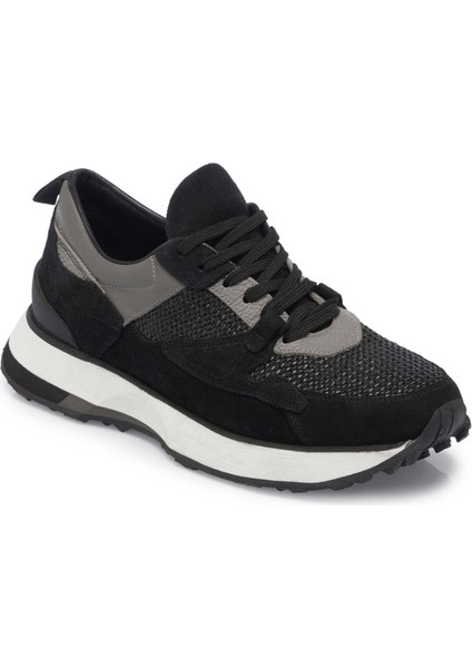 Siyah Hakiki Süet Deri Erkek Sneaker - E24I1AY56714-A01