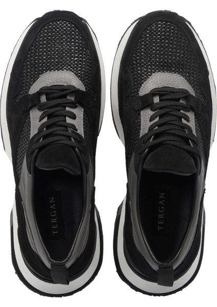Siyah Hakiki Süet Deri Erkek Sneaker - E24I1AY56714-A01