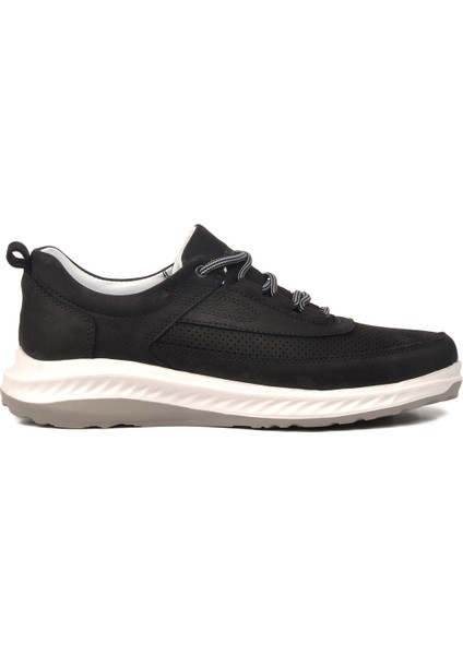 Siyah Nubuk Deri Erkek Sneaker Ayakkabı