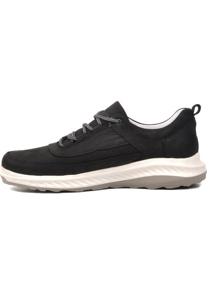 Siyah Nubuk Deri Erkek Sneaker Ayakkabı