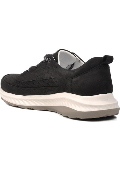 Siyah Nubuk Deri Erkek Sneaker Ayakkabı