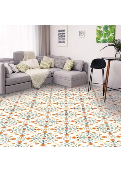 Kendinden Yapışkanlı Portakal Çiçeği Desenli Pvc Karo 30X30 cm (33 Adet) 3 M²