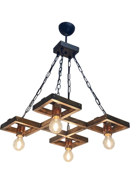 Masifidea Ahşap Sarkıt Avize 4'lü