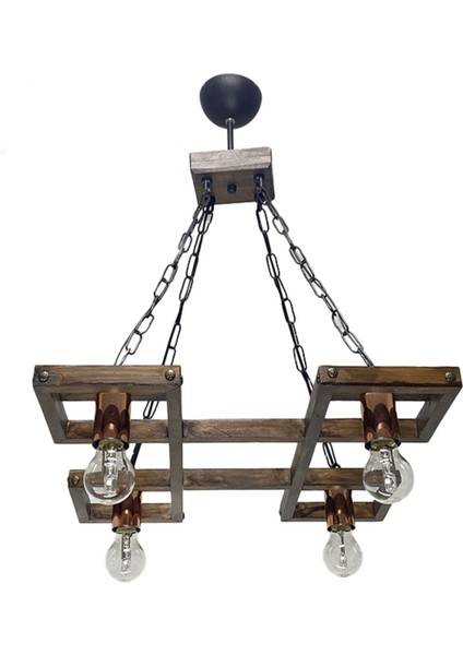 Masifidea Ahşap Sarkıt Avize 4'lü modelleri