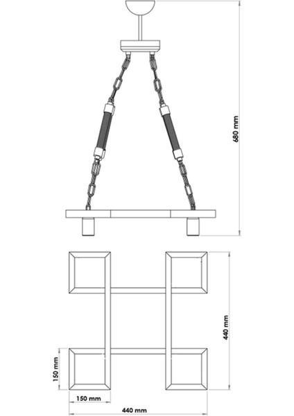 Masifidea Ahşap Sarkıt Avize 4'lü indirimleri