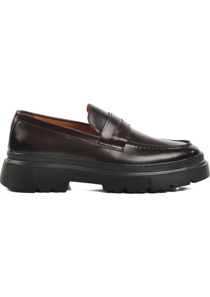 Kahve Geniş Kalıp Erkek Loafer Ayakkabı Premium
