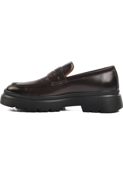 Kahve Geniş Kalıp Erkek Loafer Ayakkabı Premium