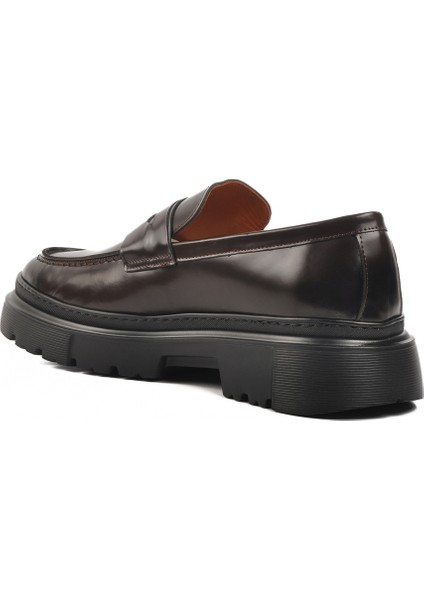 Kahve Geniş Kalıp Erkek Loafer Ayakkabı Premium