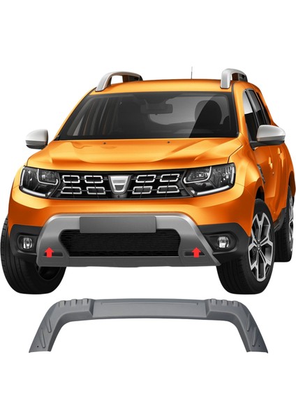 Dacia Duster Difüzör - Ön Tampon Plaka Altı, Gri | (2018-2024)