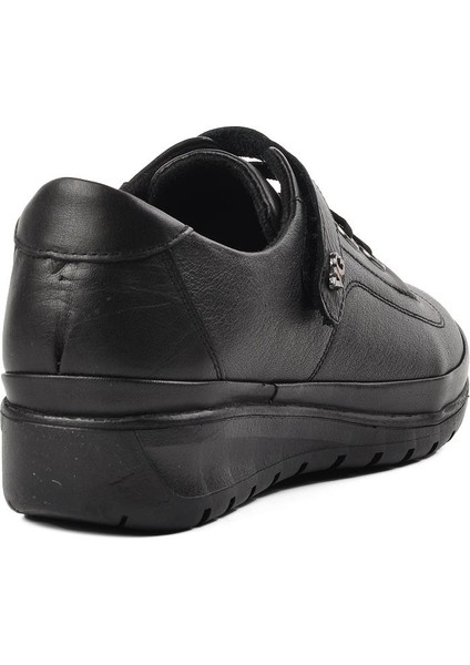Siyah Deri Kadın Düz Rahat Günlük Ayakkabı fırsatları