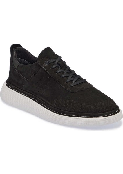 Siyah Hakiki Nubuk Deri Erkek Sneaker - E24I1AY56821-A64
