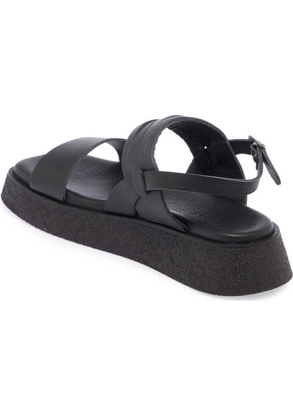 Siyah Hakiki Deri Kadın Sandalet - K24Y1SN67260-A23 fiyatları