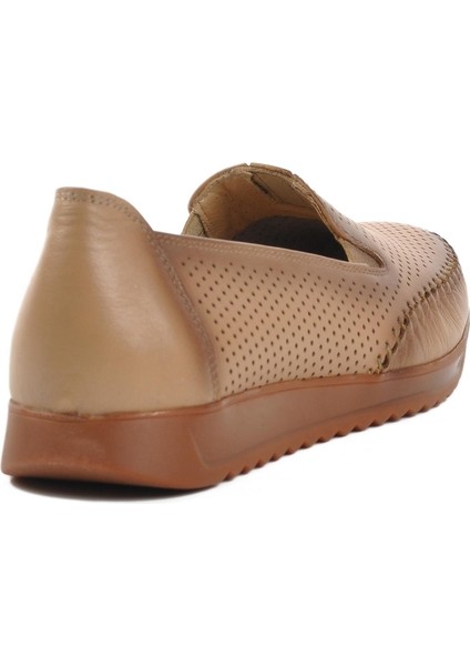 Krem Deri Ortopedik Kadın Düz Rahat Günlük Ayakkabı fırsatları
