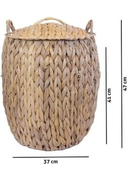 Şık kahverengi örgü hasır çamaşır sepeti ve saksılık 37x41x47 cm indirimleri