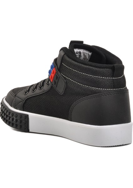 Siyah Beyaz Çocuk Uzun Boğazlı Hi Sneaker Spor Ayakkabı fırsatları