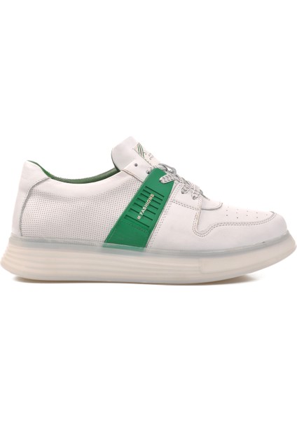 Beyaz Yeşil Erkek Sneaker Ayakkabı