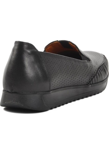 Siyah Deri Ortopedik Kadın Düz Rahat Günlük Ayakkabı fırsatları