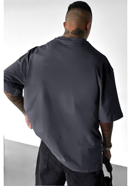 Erkek Füme City Of Angels Oversize Fit Bol Geniş Kalıp Salaş Kesim T-Shirt fiyatları