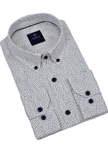 Erkek Puantiyeli Slim Fitt Uzun Kol Gömlek 2420 BGL-ST04382 fiyatları