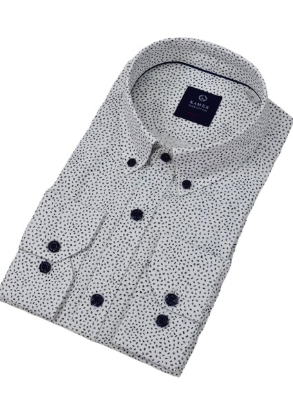 Erkek Puantiyeli Slim Fitt Uzun Kol Gömlek 2420 BGL-ST04382 modelleri
