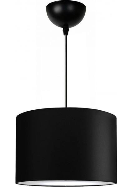 Silindir Siyah Avize Kumaş Sarkı Çap 30 cm 7510