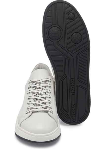 Beyaz Hakiki Deri Erkek Sneaker - E24I1AY56616-A26