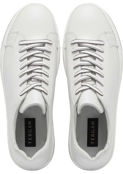 Beyaz Hakiki Deri Erkek Sneaker - E24I1AY56616-A26