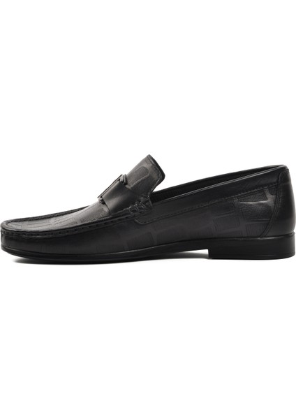 Siyah Deri Erkek Loafer Ayakkabı