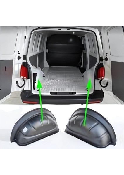 VW Transporter T6 Kasa İçi Davlumbaz Kaplama - uzun Şase (2 Parça) | 2015-2023 Arası