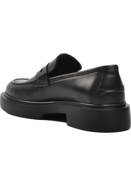 Siyah Deri Erkek Loafer Ayakkabı