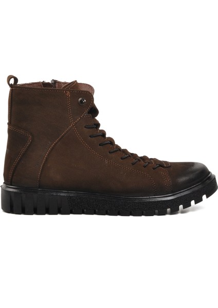 Kahve Nubuk Hakiki Deri Worker Erkek Bot